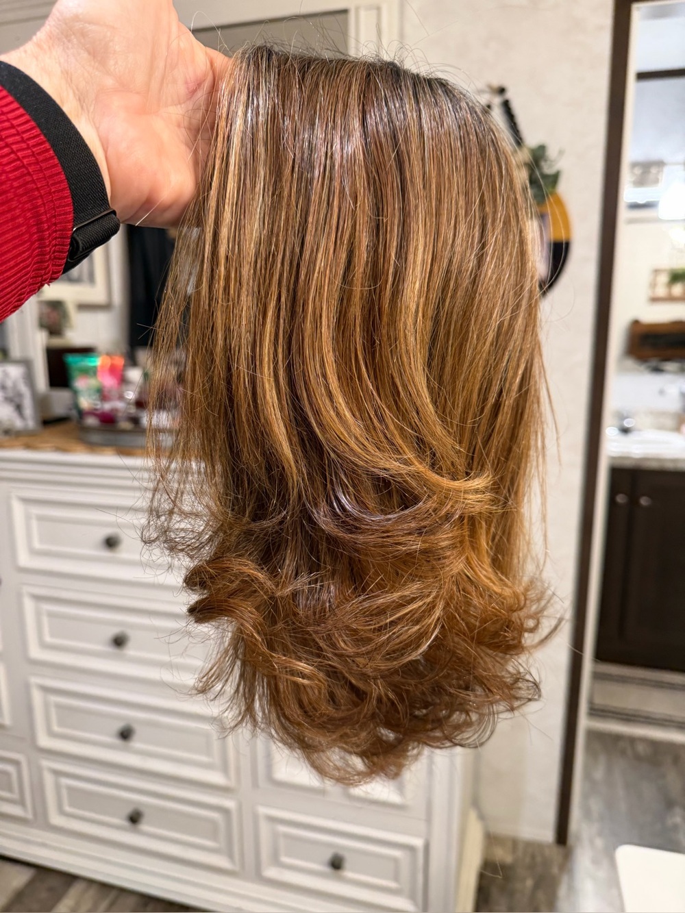 Synthetic Women’s Hair Topper - Light Brown with Golden Highlights